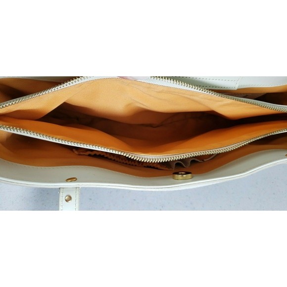 Maxx New York Black + White PVC and Leather Handbag with Gold Studs - Picture 10 of 12